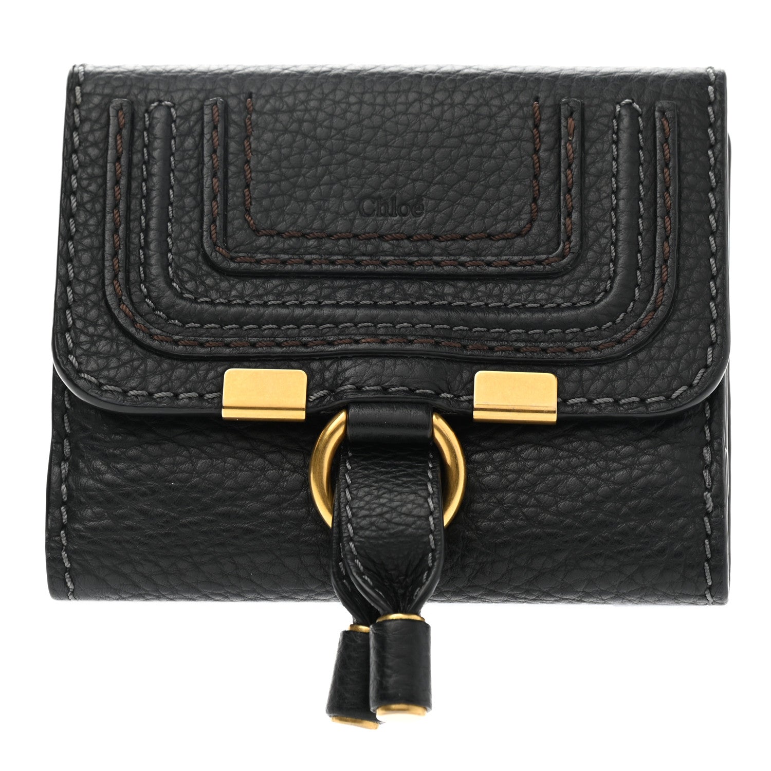 Chloe Grained Calfskin Marcie Square Wallet Black 1 of 8