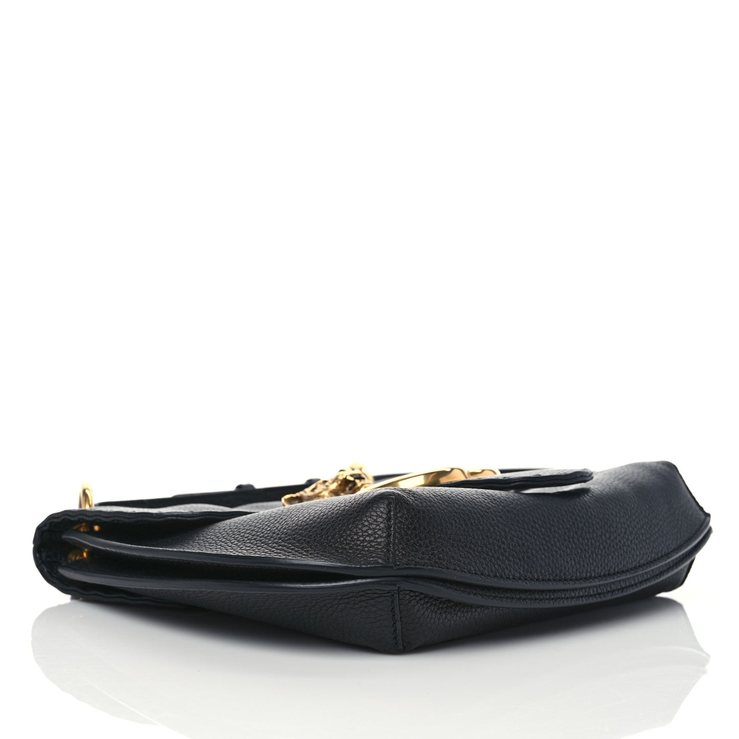 Cellarius Calfskin Feline GG Marmont Flap Shoulder Bag Black