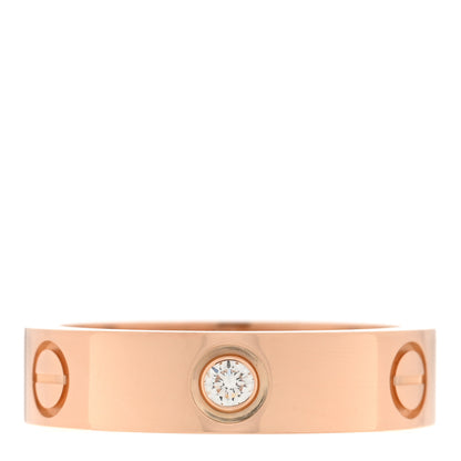 Cartier 18K Pink Gold 3 Diamond 5.5mm LOVE Ring 59 8.75 3 of 5