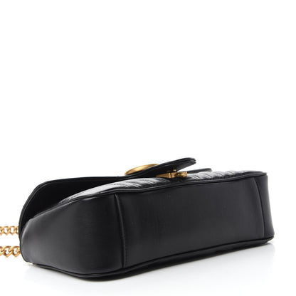 Gucci Calfskin Matelasse Small GG Marmont Shoulder Bag Black 4 of 11