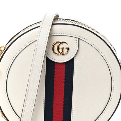 Gucci Textured Calfskin Web Mini Ophidia Round Shoulder Bag Mystic White 7 of 9