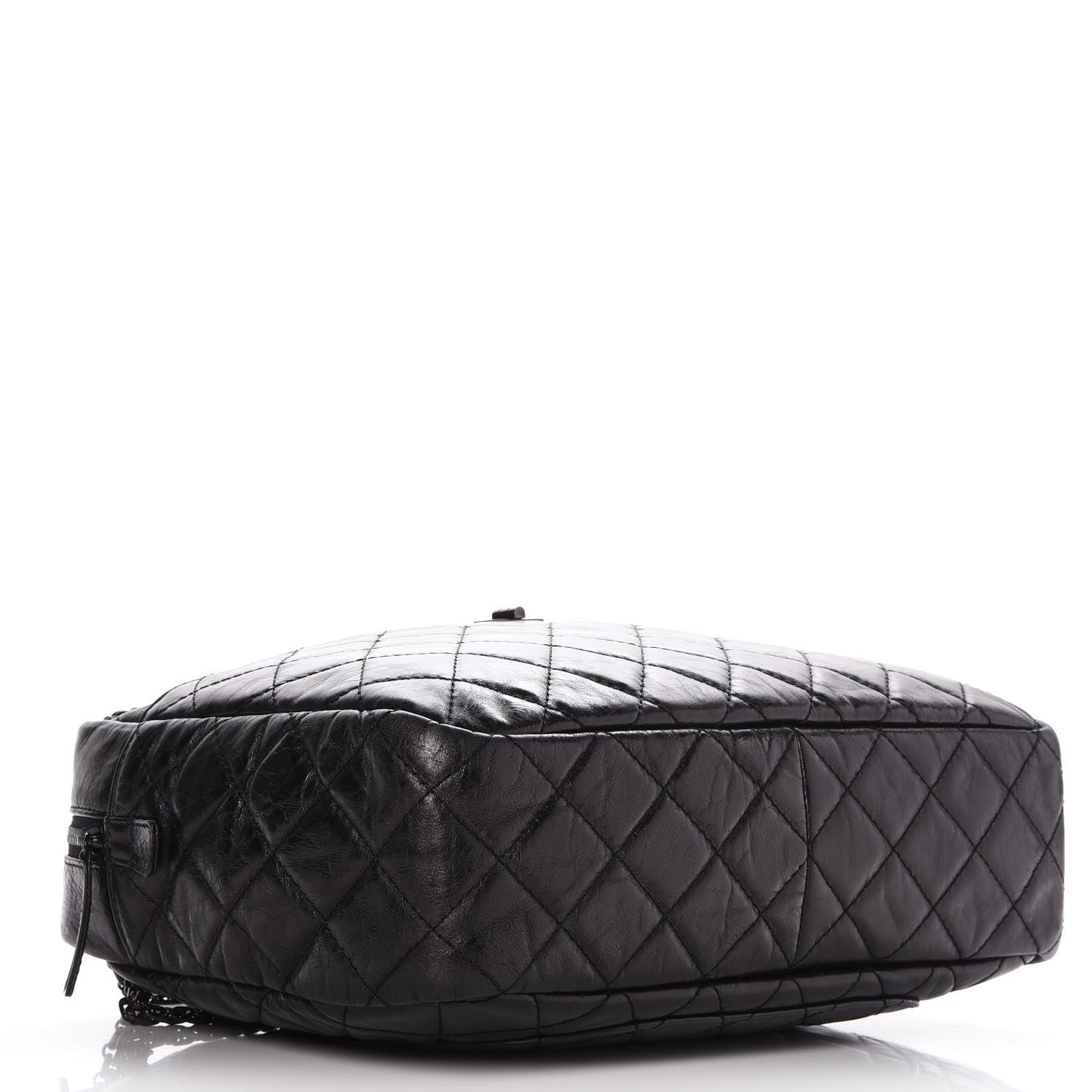 Chanel Metallic Aged Calfskin Quilted Large Reissue Camera Case Black 4 of 10
