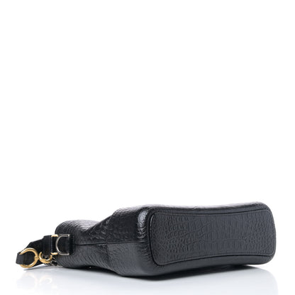 Chanel Crocodile Embossed Calfskin Medium Gabrielle Cocodile Hobo Black 3 of 4