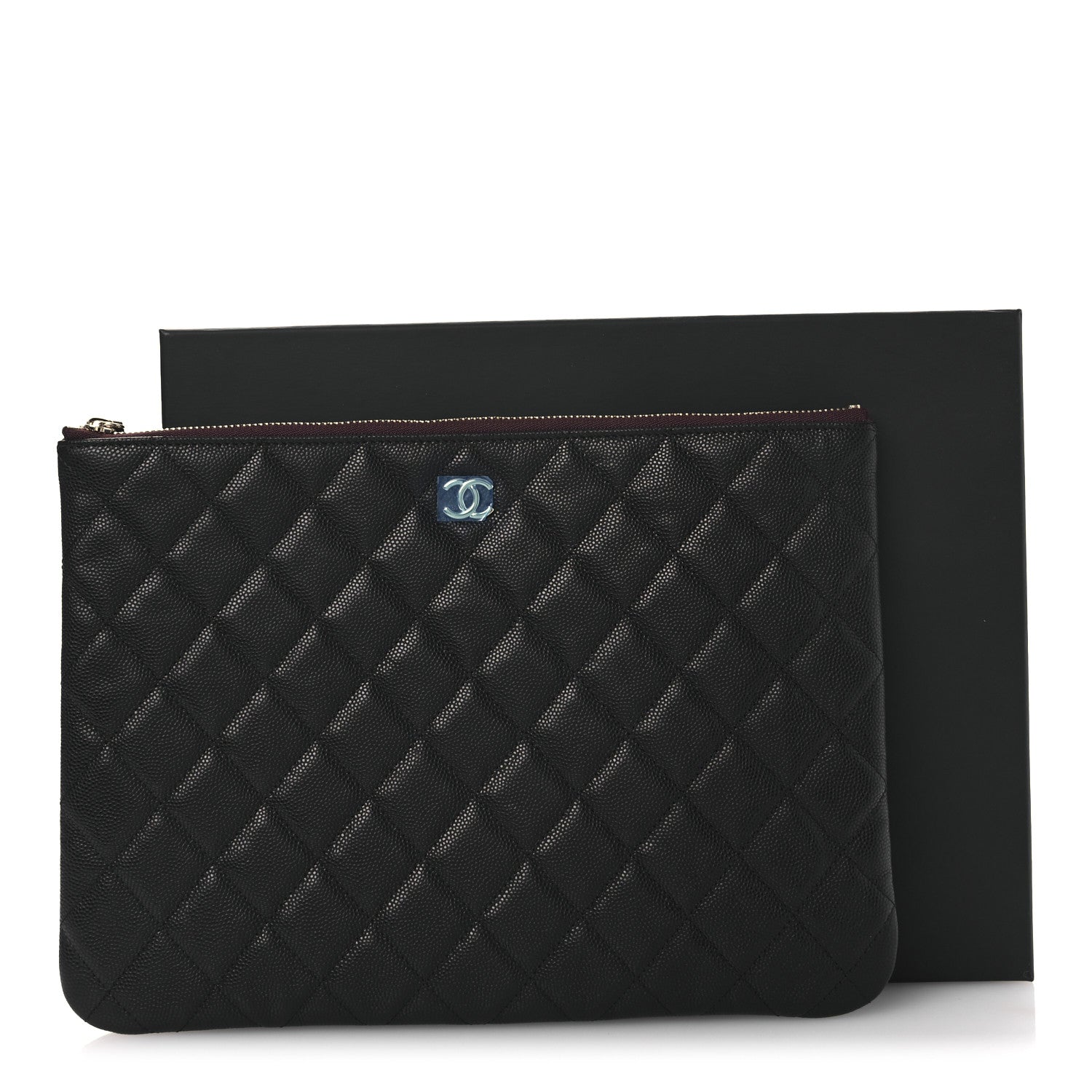 Chanel Caviar Quilted Medium Cosmetic Case Black 3 of 8