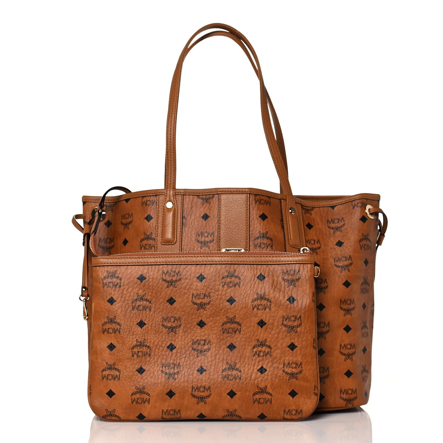 Visetos Medium Liz Reversible Shopper Tote Cognac