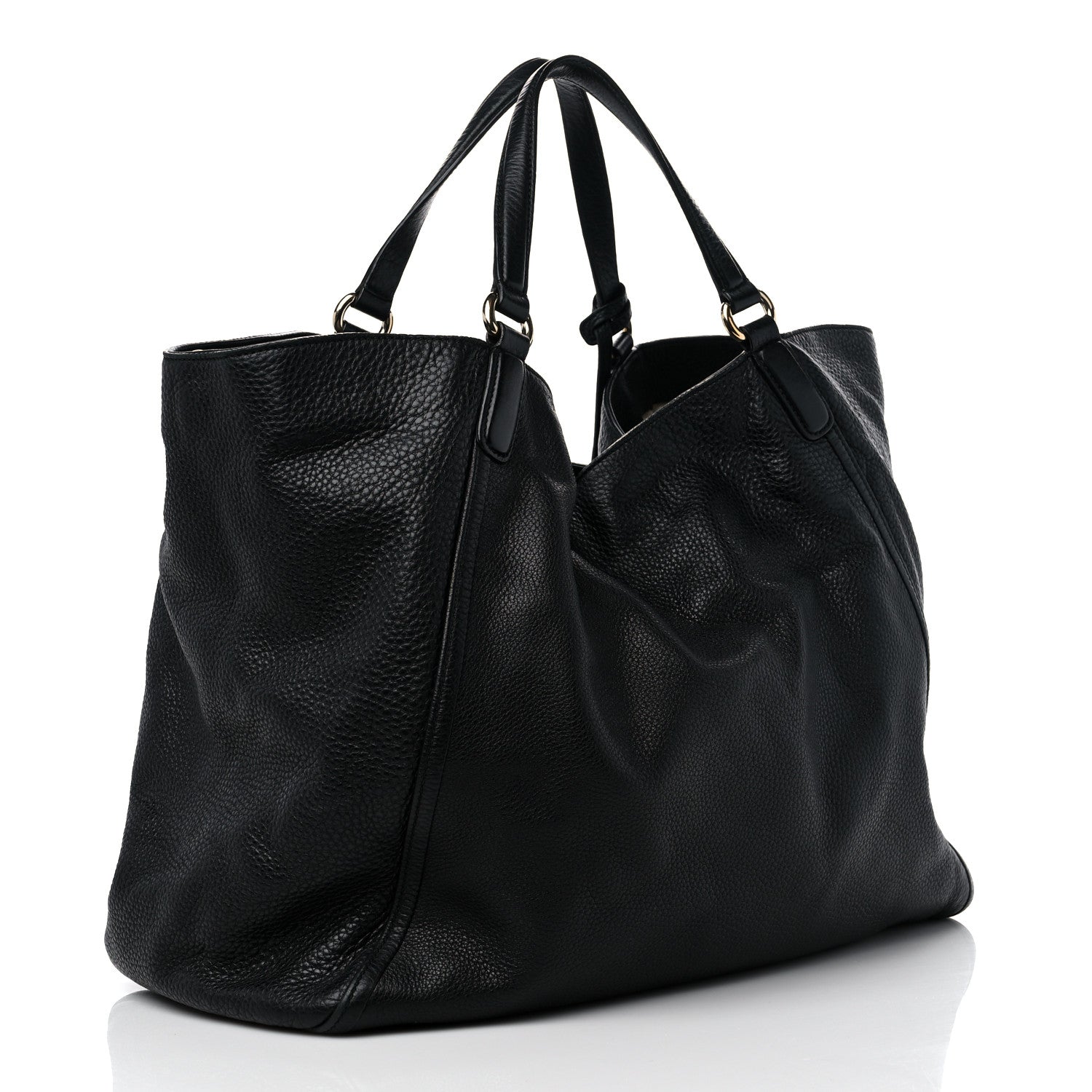 Gucci Pebbled Calfskin Large Soho Shoulder Bag Black 3 of 15