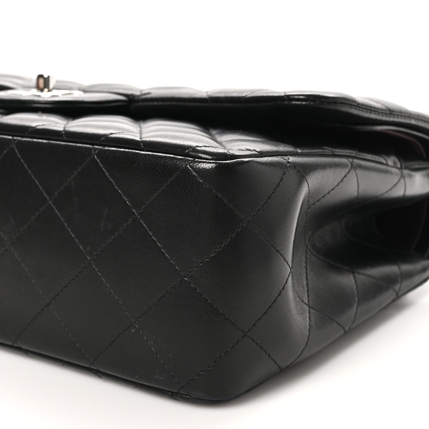 Chanel Lambskin Quilted Jumbo Double Flap Black 10 of 11
