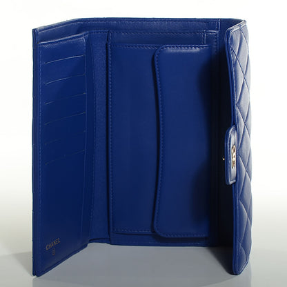 Chanel Lambskin Quilted Large Flap Wallet Royal Blue 5 of 8