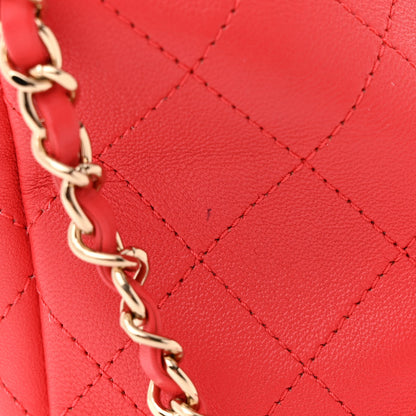 Chanel Calfskin Stitched Chain Bucket Bag Coral 11 of 11