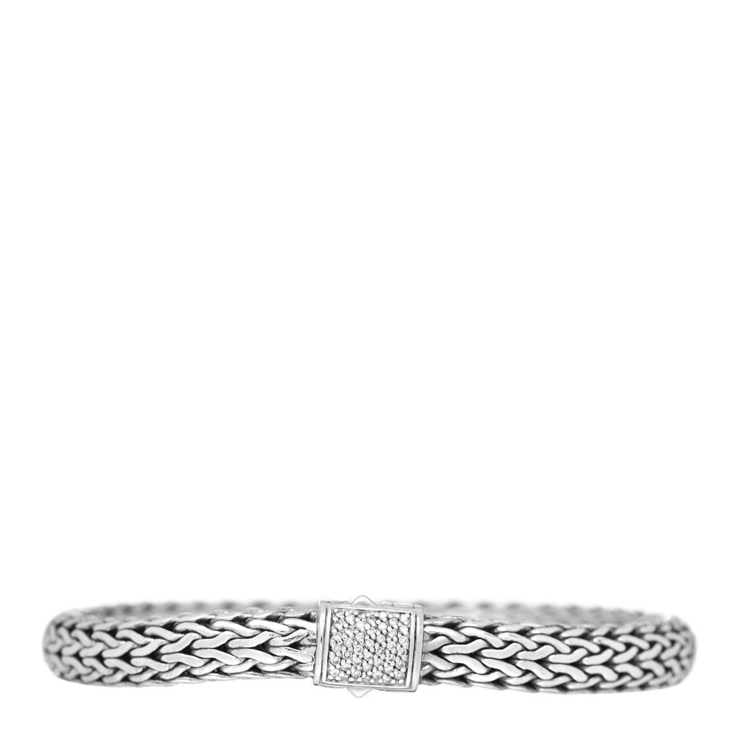 Sterling Silver Diamond 7.5mm Classic Chain Bracelet