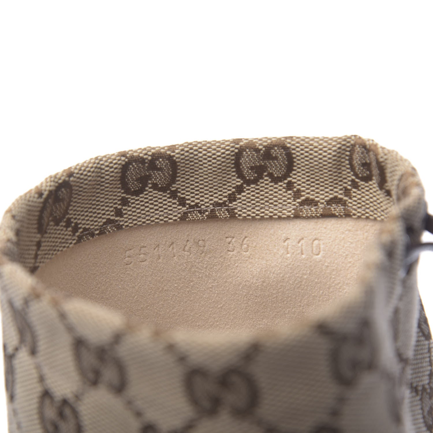 Gucci Monogram Malaga Kid Lisa Mid Heel Boots 36 Beige Ebony 7 of 8