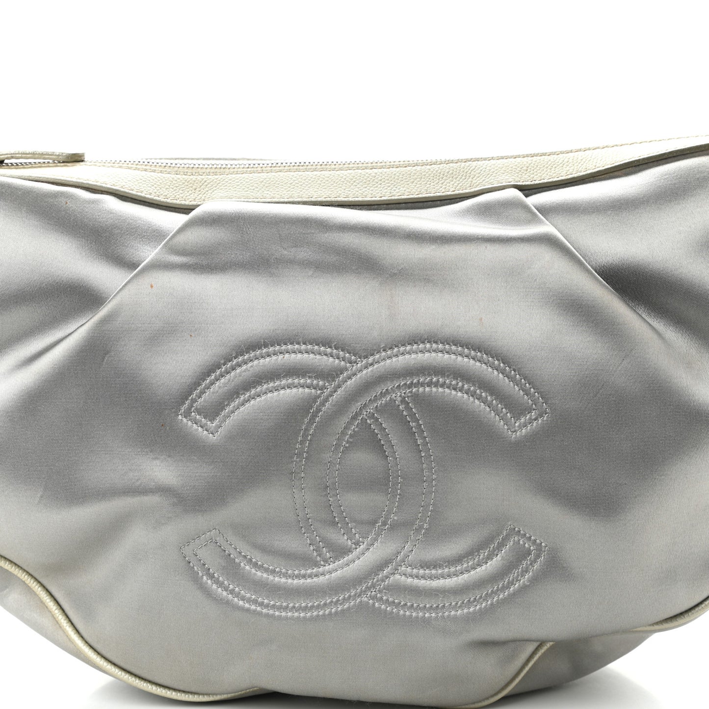 Satin Caviar CC Hobo Silver