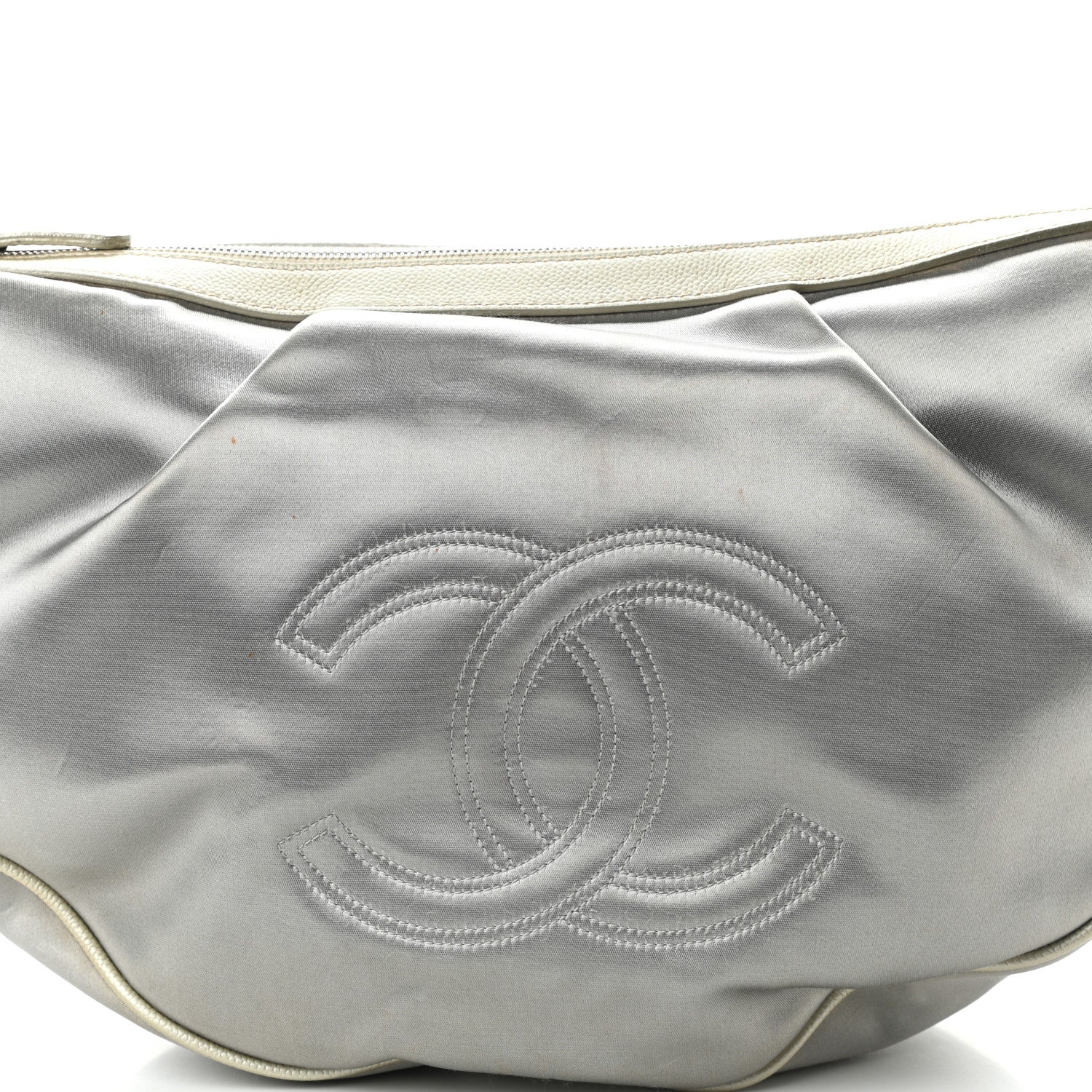 Chanel Satin Caviar CC Hobo Silver 8 of 12