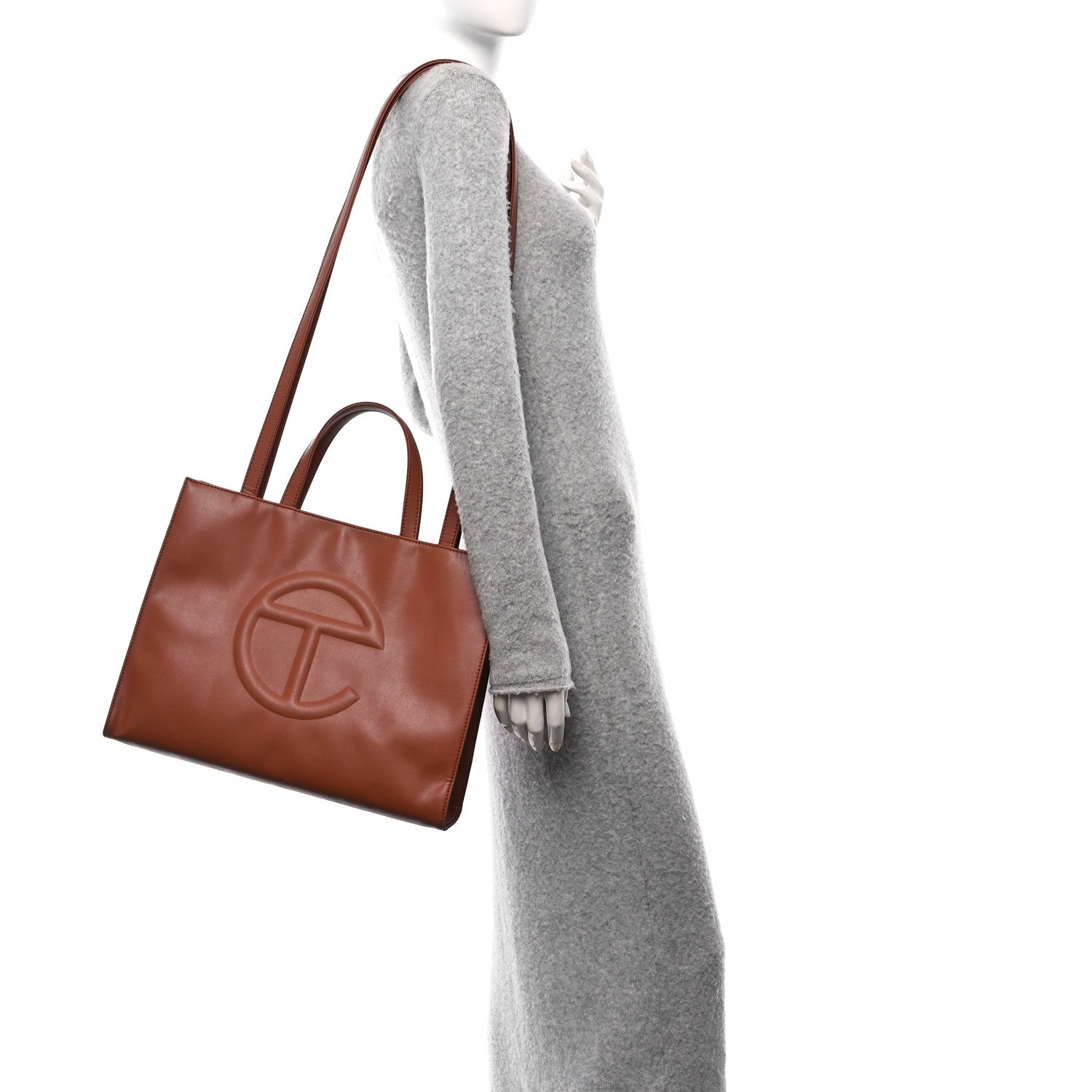 Telfar Vegan Leather Medium Shopping Bag Tan 1646337 – FASHIONPHILE