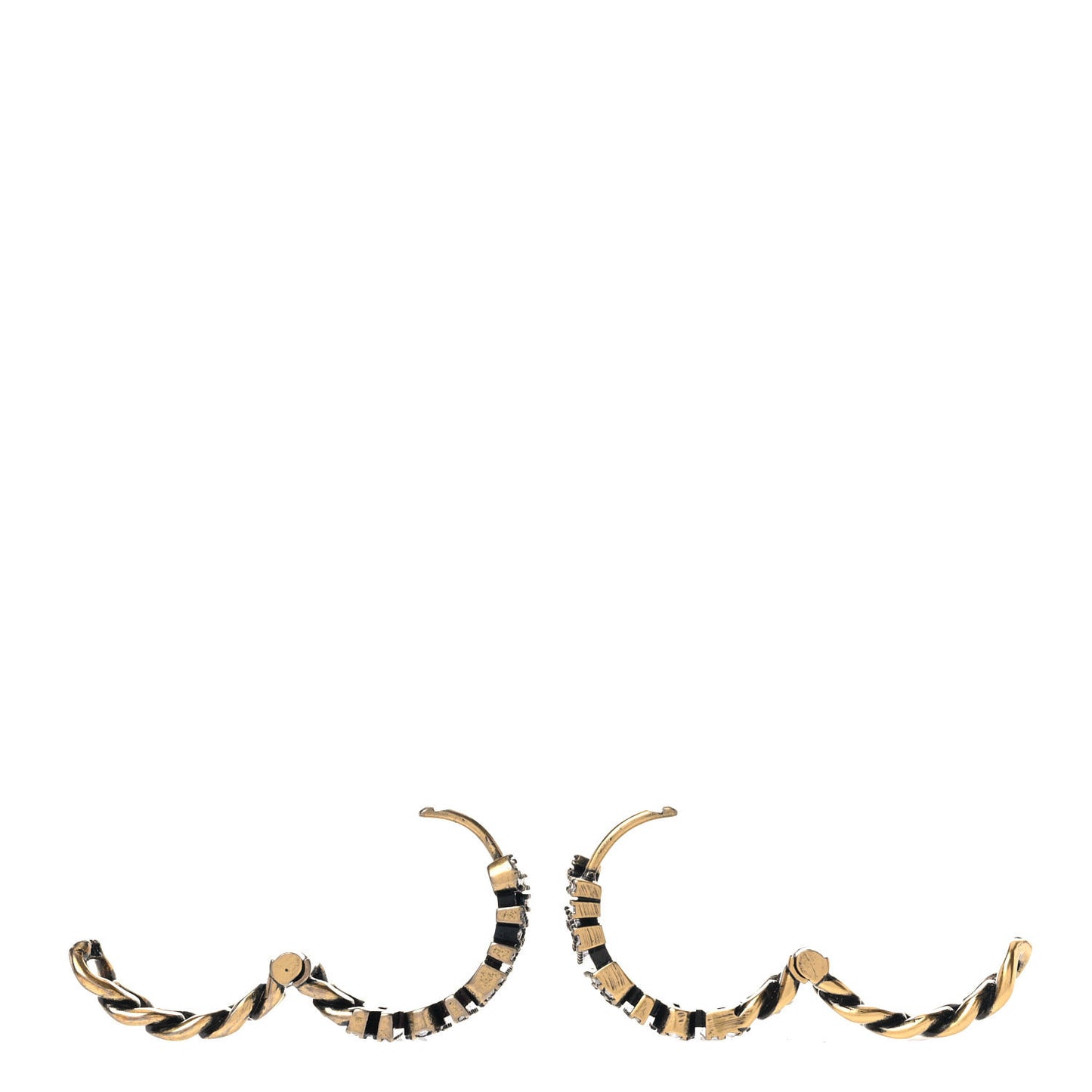 Crystal J'Adior Hoop Earrings Aged Gold