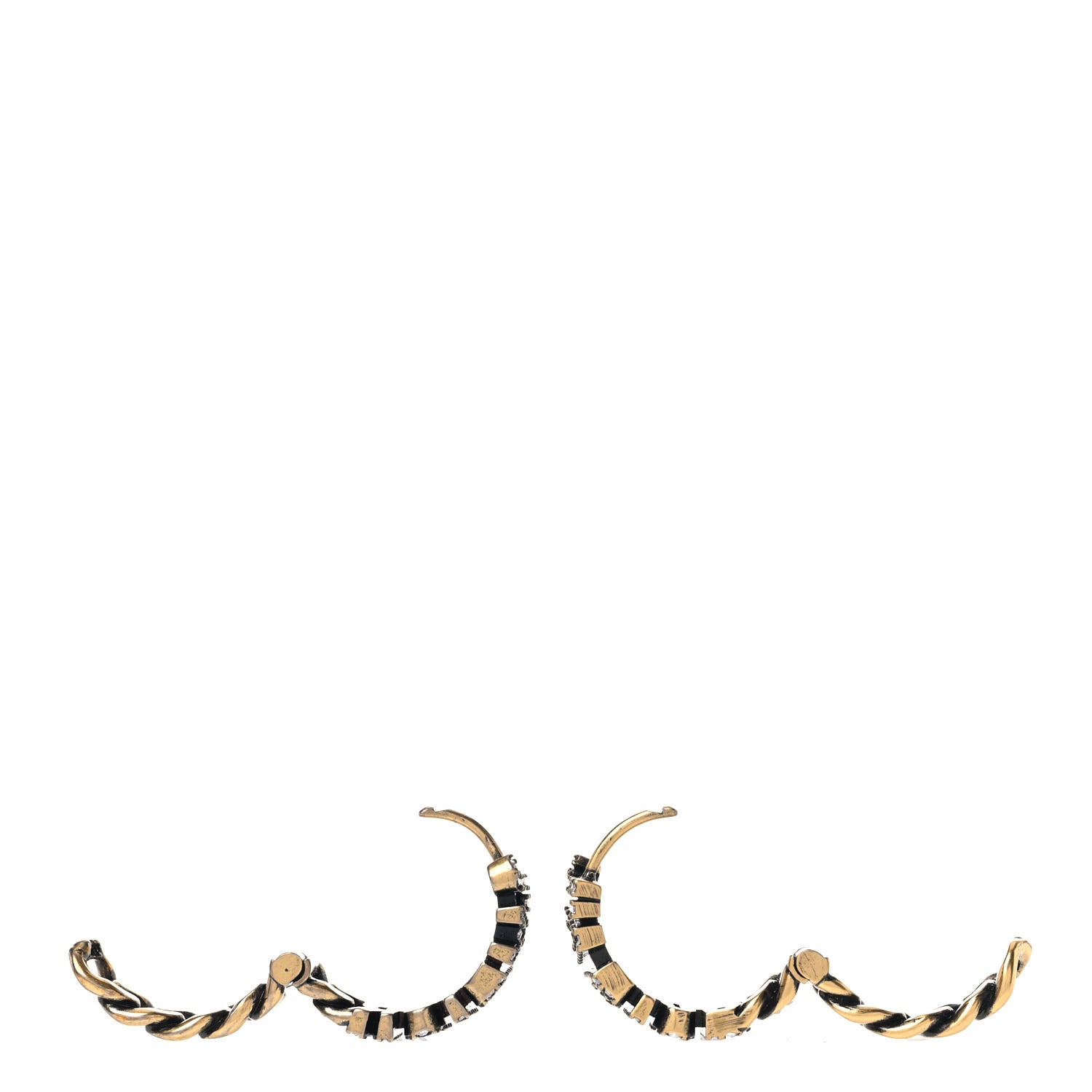 Christian Dior Crystal J'Adior Hoop Earrings Aged Gold 4 of 5