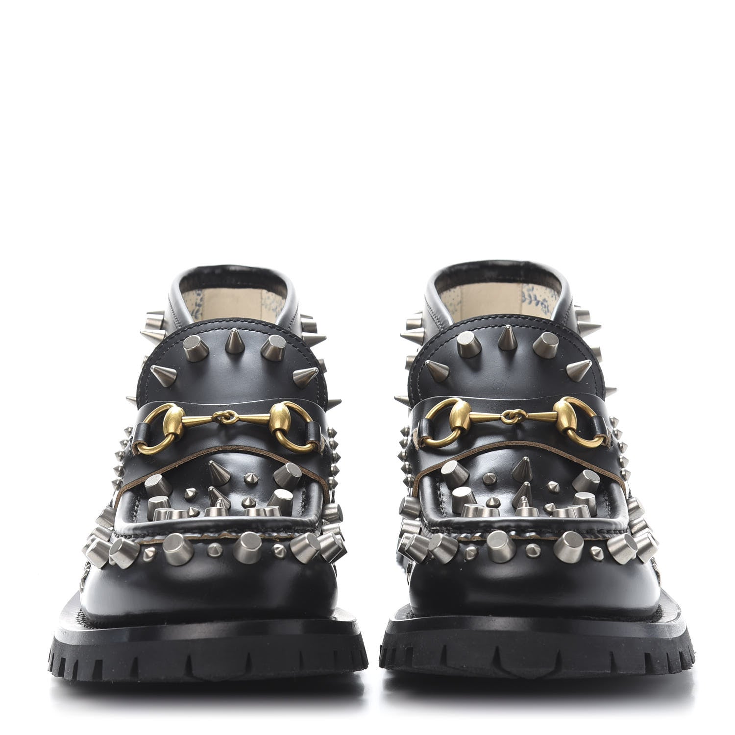 Gucci Cordovan Lux Studded Mens Harald Horsebit Ankle Boots 6 Black 2 of 9