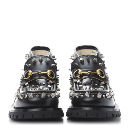Gucci Cordovan Lux Studded Mens Harald Horsebit Ankle Boots 6 Black 2 of 9