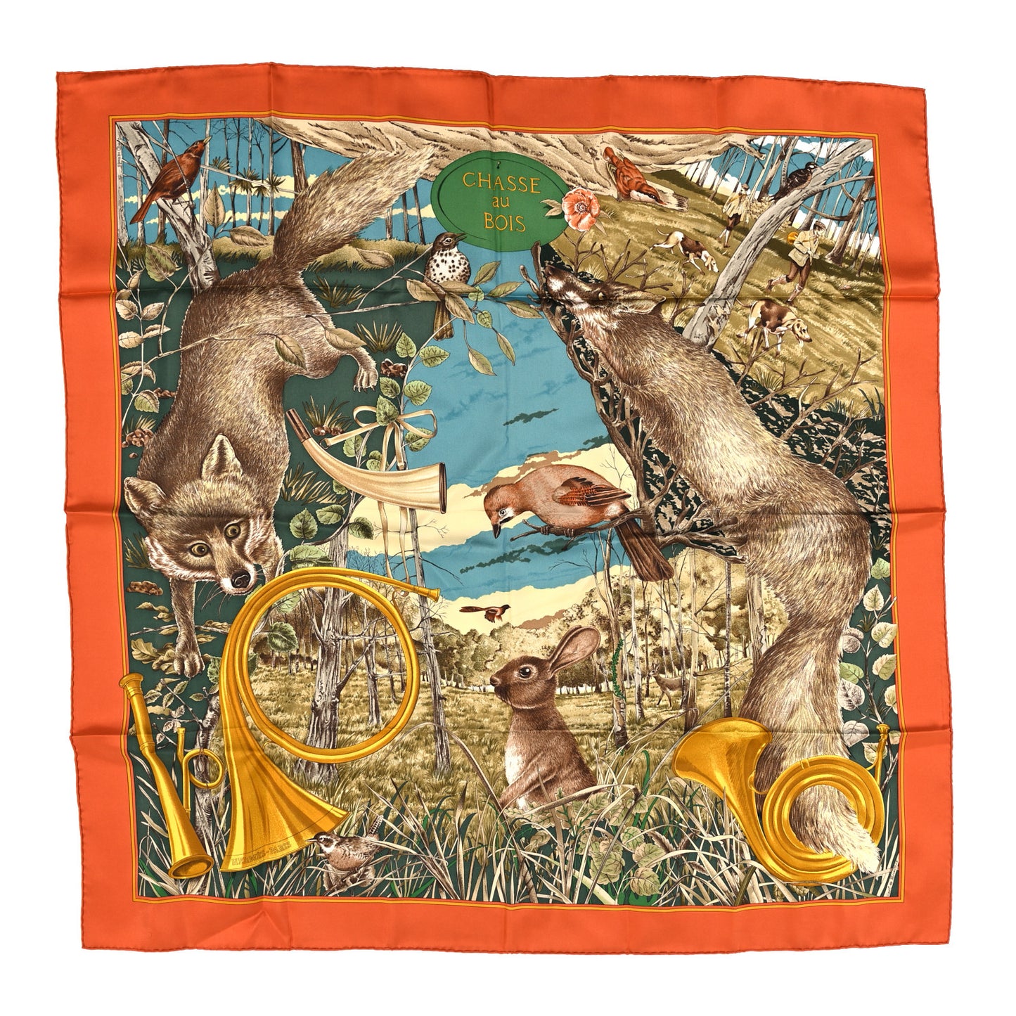 Silk Chasse Au Bois Scarf 90