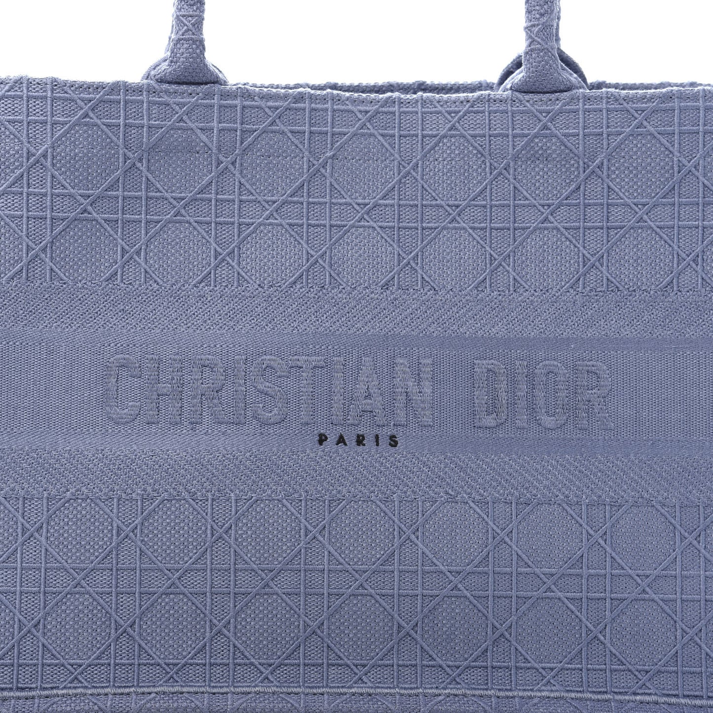 Embroidered Cannage Medium Book Tote Denim Blue