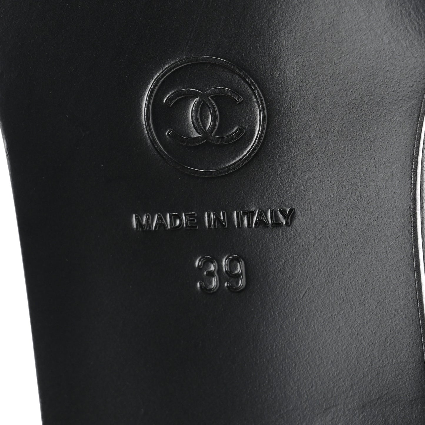 Shiny Calfskin CC Mules 39 Black
