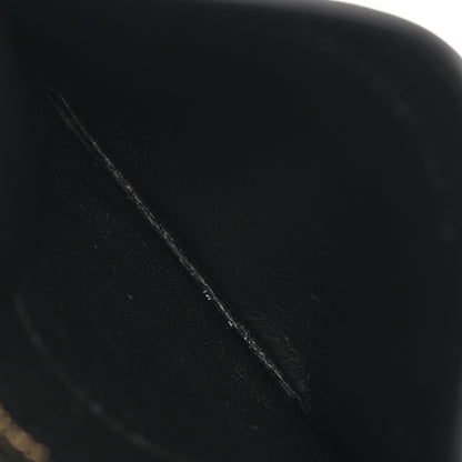 Saint Laurent Grain De Poudre Matelasse Chevron Monogram Credit Card Case Black 5 of 10