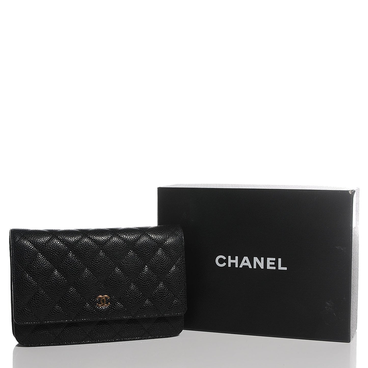 Caviar Quilted Wallet On Chain WOC Black