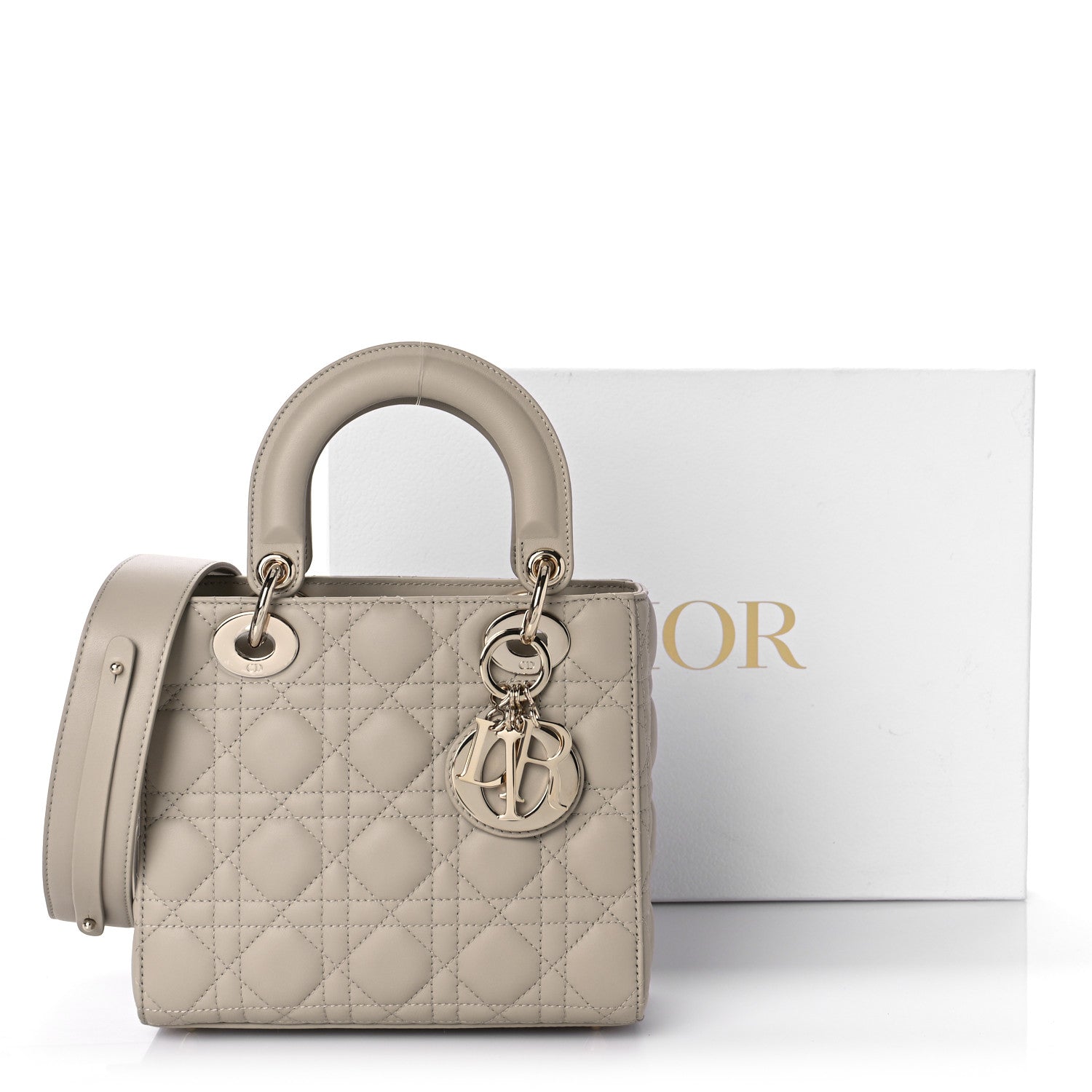 Christian Dior Lambskin Cannage Small My ABCDior Lady Dior Hazelnut 9 of 9
