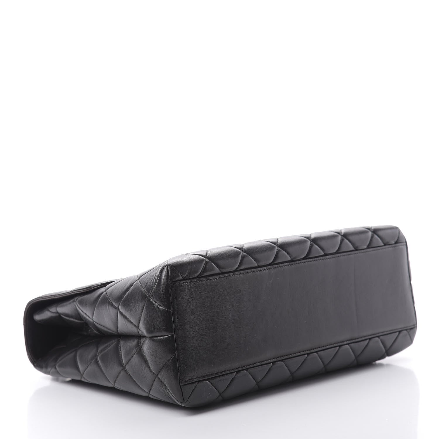 Chanel Lambskin Quilted Jumbo Kelly Flap Bag Black 4 of 22