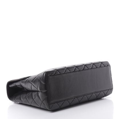 Chanel Lambskin Quilted Jumbo Kelly Flap Bag Black 4 of 22