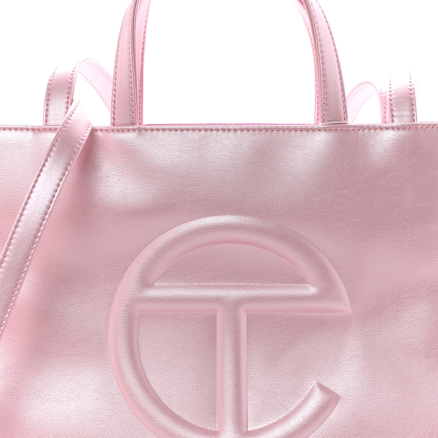 Metallic Vegan Leather Medium Shopping Bag Ballerina