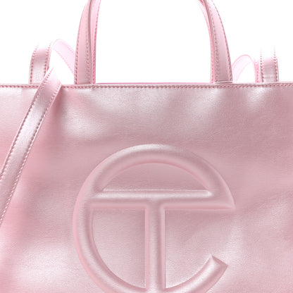 Telfar Metallic Vegan Leather Medium Shopping Bag Ballerina 8 of 10