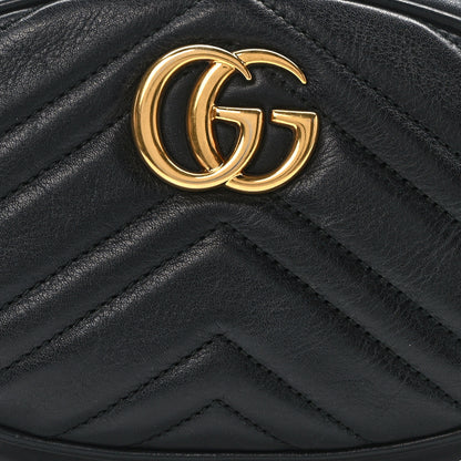 Gucci Calfskin Matelasse GG Marmont Belt Bag 85 34 Black 8 of 13