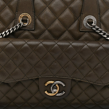 Chanel Caviar Quilted Large Casual Pocket Tote Khaki 8 of 10