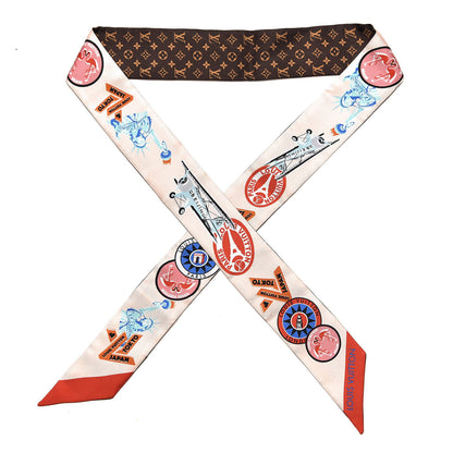 Louis Vuitton Silk Monogram World Tour Stickers BB Bandeau Nude 1 of 4