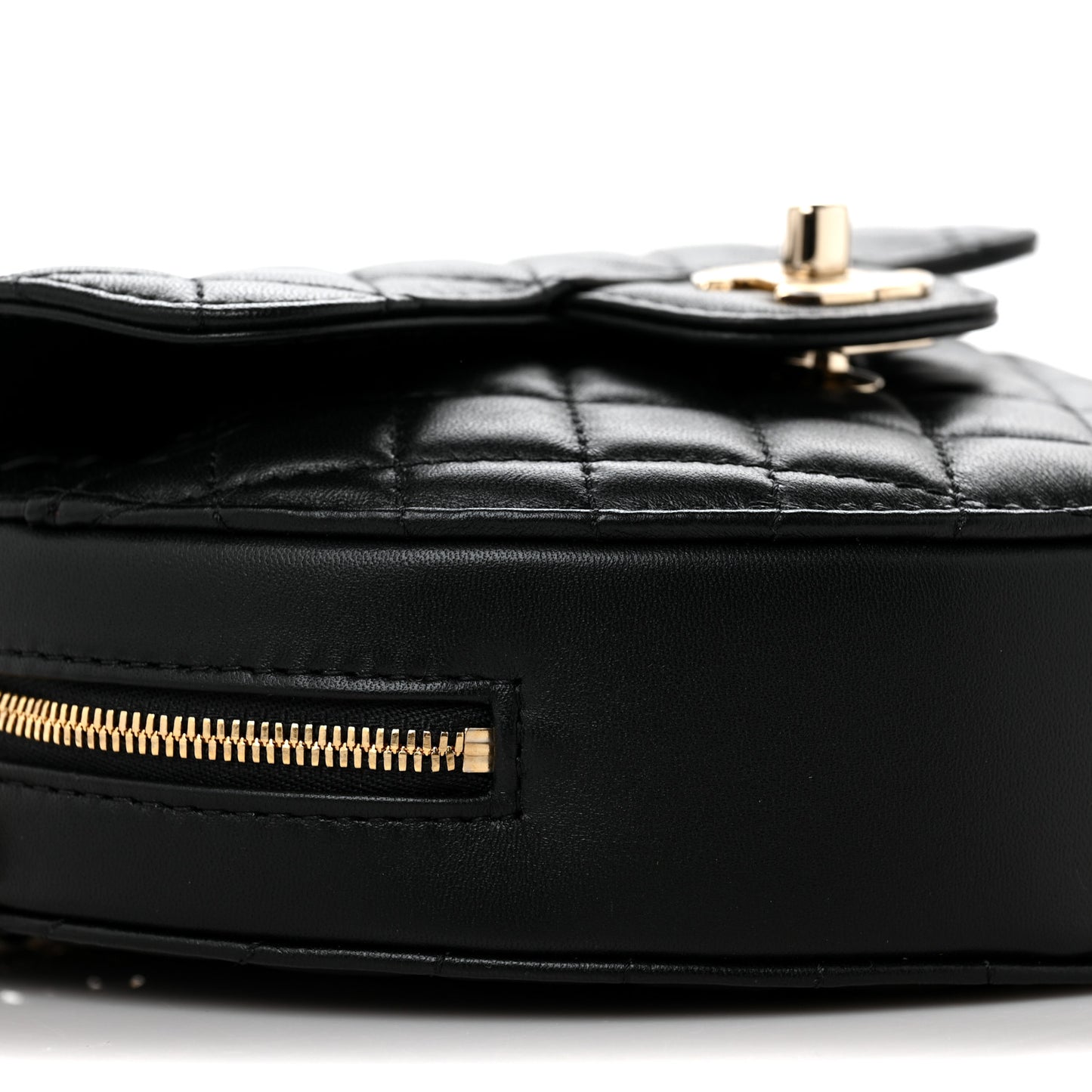 Lambskin Quilted CC In Love Heart Bag Black