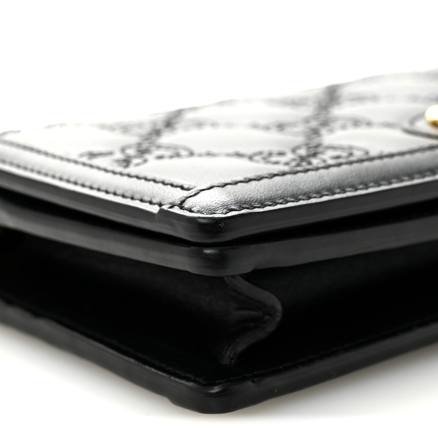 Gucci Calfskin GG Matelasse Chain Wallet Black 8 of 10