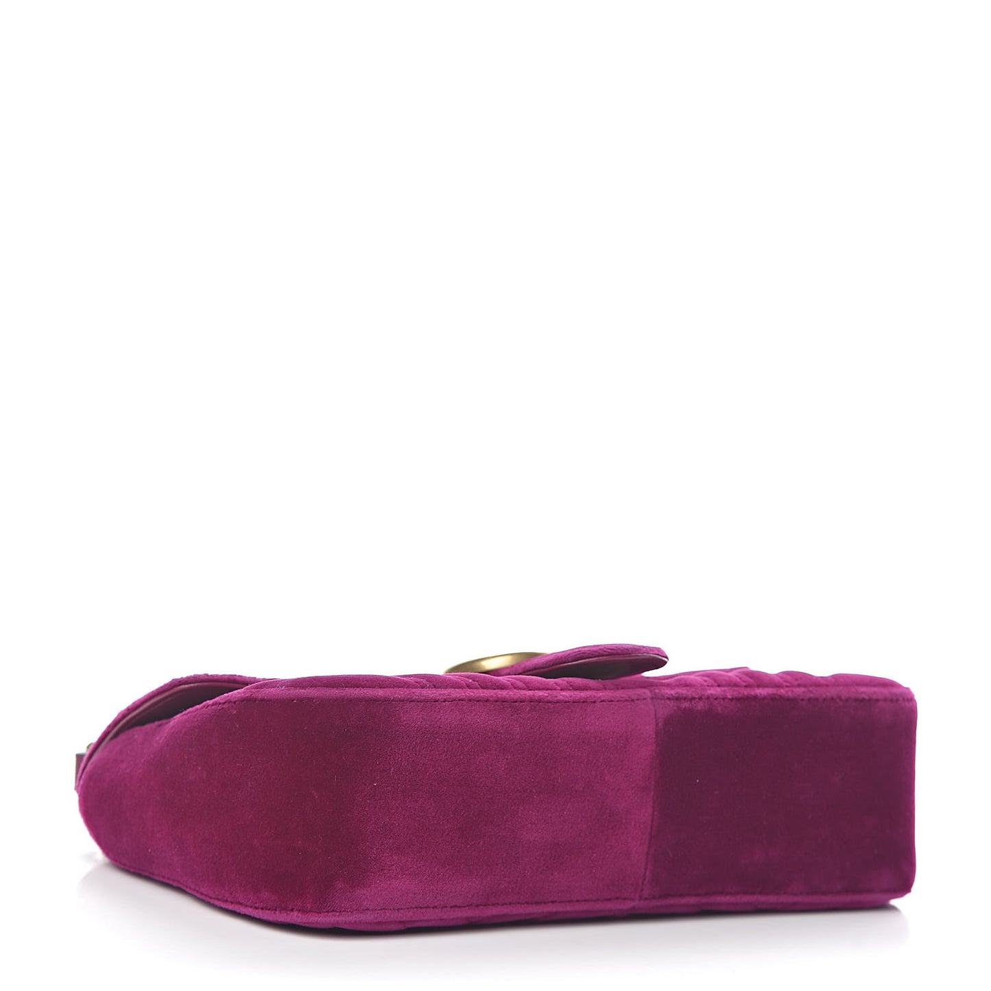 Velvet Matelasse Small GG Marmont Shoulder Bag Fuchsia Violet Cyclamen