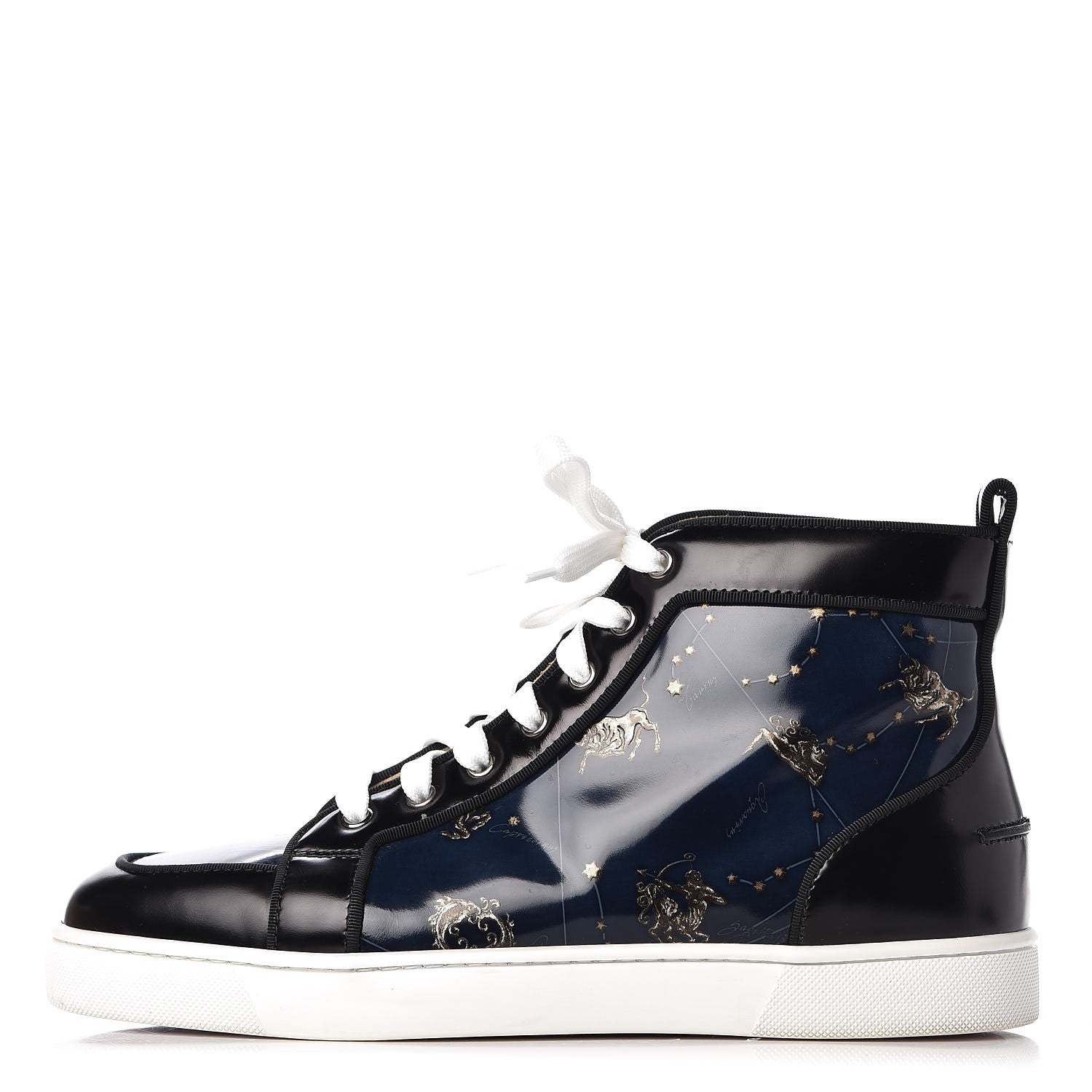 Christian Louboutin Mens Abrasivato Calfskin Rantus Orlato Flat Sneakers 41.5 Black Navy 1 of 14