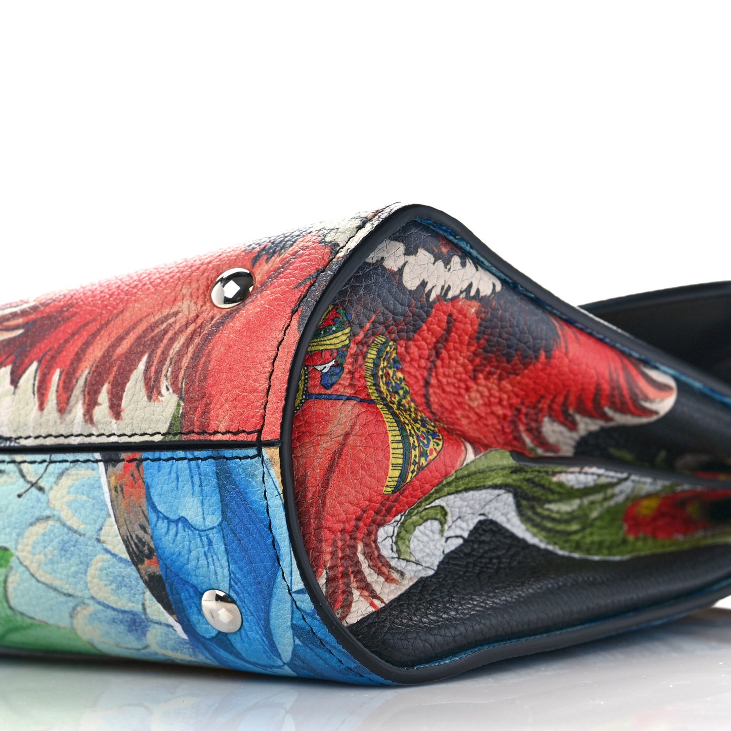 Calfskin Floral Print Margot Top Handle Satchel Multicolor