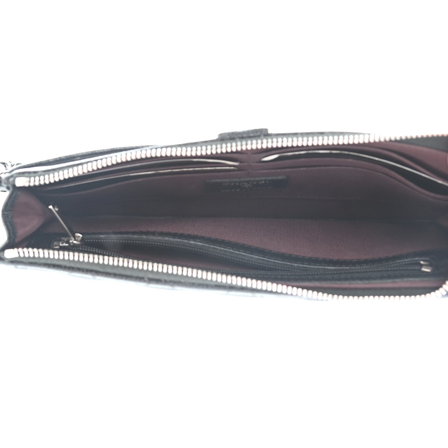 Caviar Quilted Classic Pouch With Handle Black