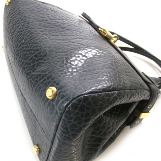 Leather Small Camille Satchel Petrol