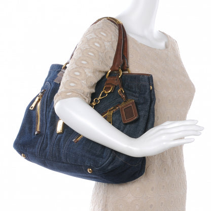 Prada Denim Shoulder Bag Blue 2 of 8