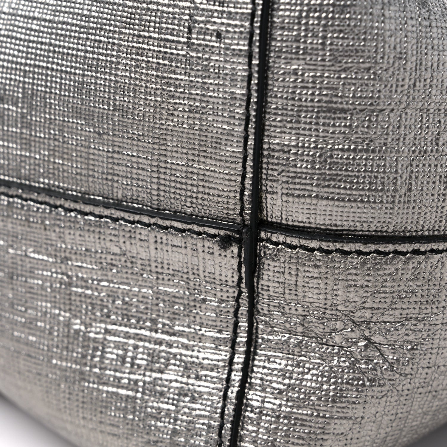 Alexander McQueen Metallic Saffiano Shopper Tote Silver 13 of 14