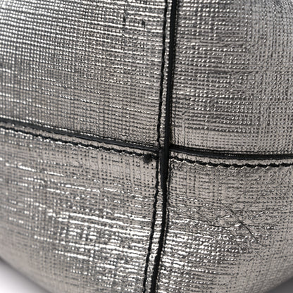 Alexander McQueen Metallic Saffiano Shopper Tote Silver 13 of 14