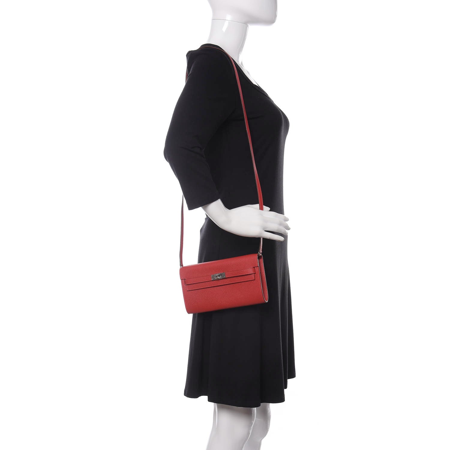 Hermes Epsom Kelly Wallet To Go Rouge Casaque 2 of 11