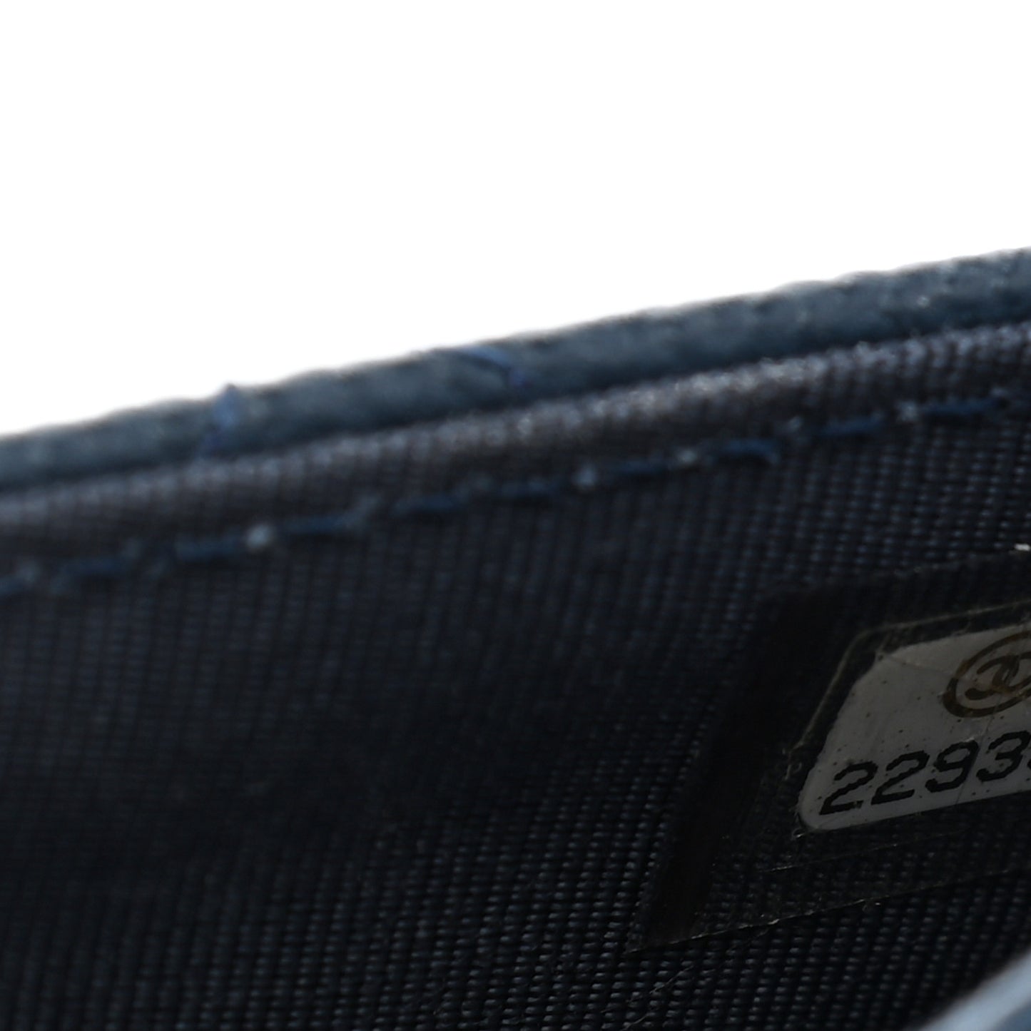 Caviar Quilted Flap Card Holder Navy Blue