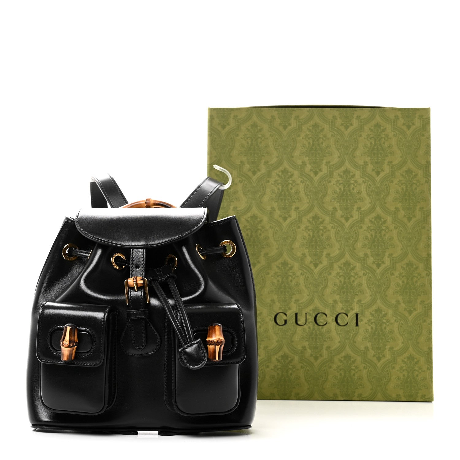 Gucci Calfskin Bamboo Backpack Black 11 of 11