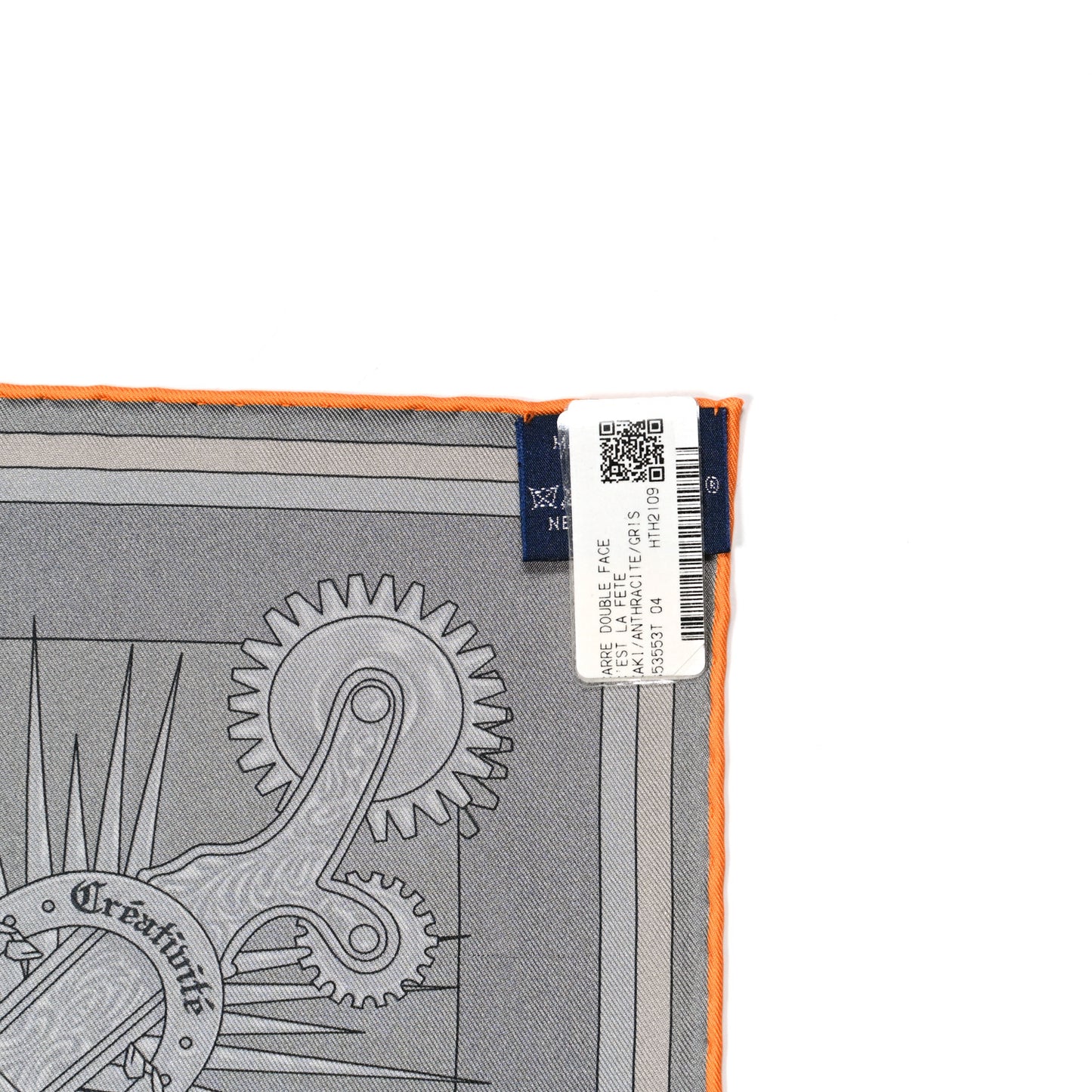 Silk C'est La Fete Double Face Scarf 90 Kaki Anthracite Gris