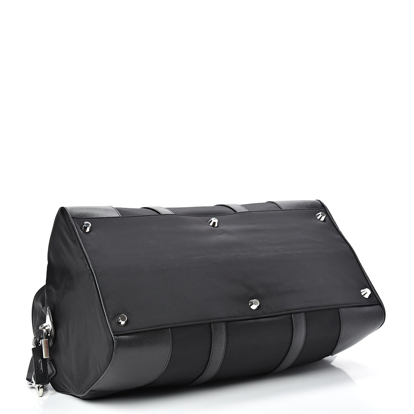 Tessuto Nylon Saffiano Duffle Bag Black